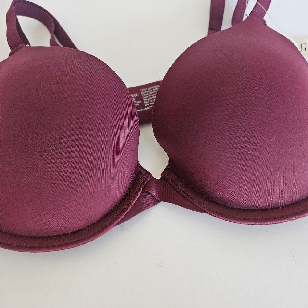NWT Soma | Embraceable Tailored Push Up Padded Bra Smooth Cabernet Women 34B - Picture 2 of 4